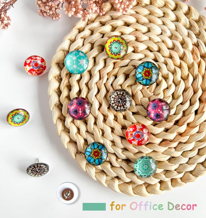 Tandarui Push Pins, Thumb Tacks for Bulletin Board, Glass Decorative Pins and Tacks, Cork Board Thumbtacks, Cute Thumbtack for Office Decor,Class Decor,Cubicle Accessories and Home Decor - Image 3